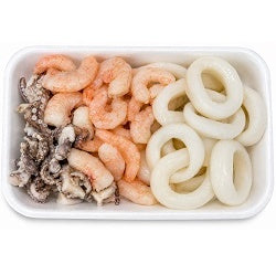 FRITTURA EXTRA ANELLI, CIUFFI E CODE DI GAMBERO VASSOIO DA 500 GR