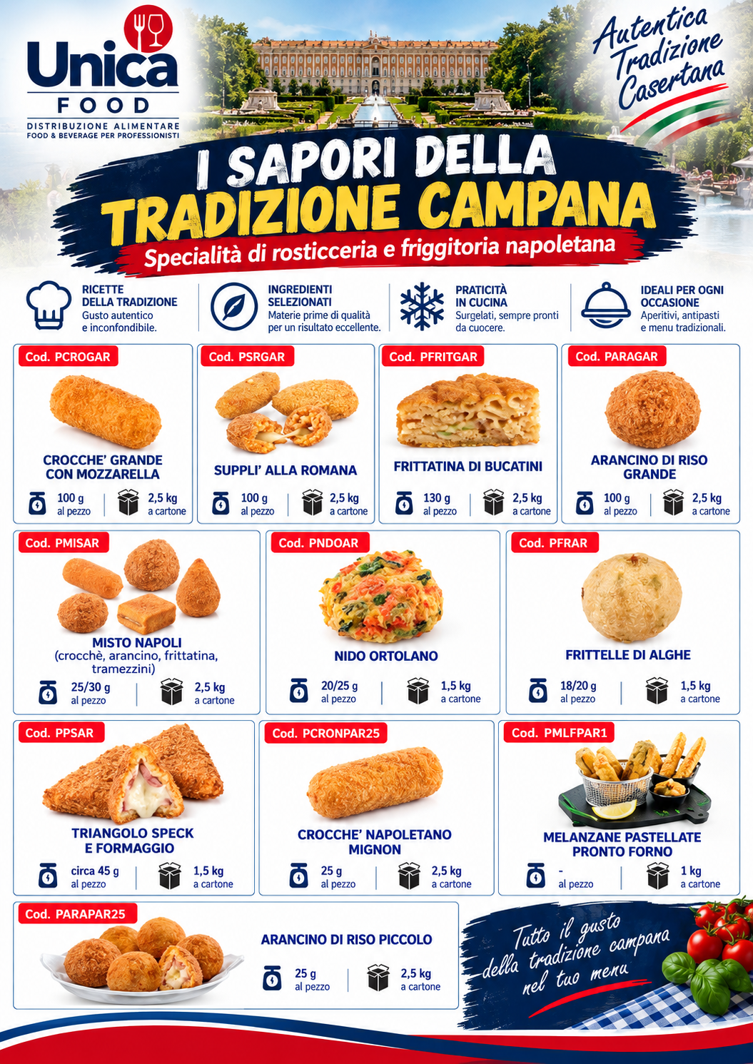 UNICA FOOD - Sapori della tradizione campana, fritti e rosticceria per professionisti Ho.Re.Ca.