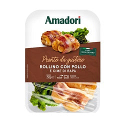 ROLLINO DI POLLO CON CIME DI RAPA G.250 SOTTO VUOTO